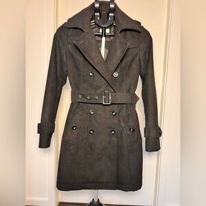 Esprit Double-Breasted Trench Coat - Black